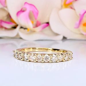 Champagane Diamond Wedding Ring / Anniversary Band Set In 14K Yellow Gold #6477
