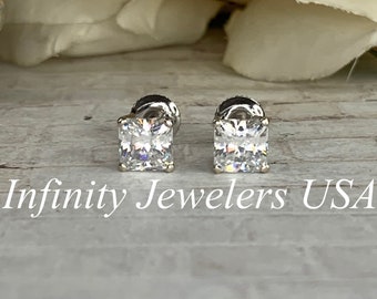 Moissanite Earrings, 14K Solid Gold Moissanite Stud Earrings Push Backs, Everyday Earrings Unisex, VVS Moissanite Studs Screw Backs, #7051