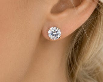 2.00 ctw. Round Stud Earrings, 14k Yellow Gold, Ladies Stud Earring, Unisex Stud Earrings,   #5667