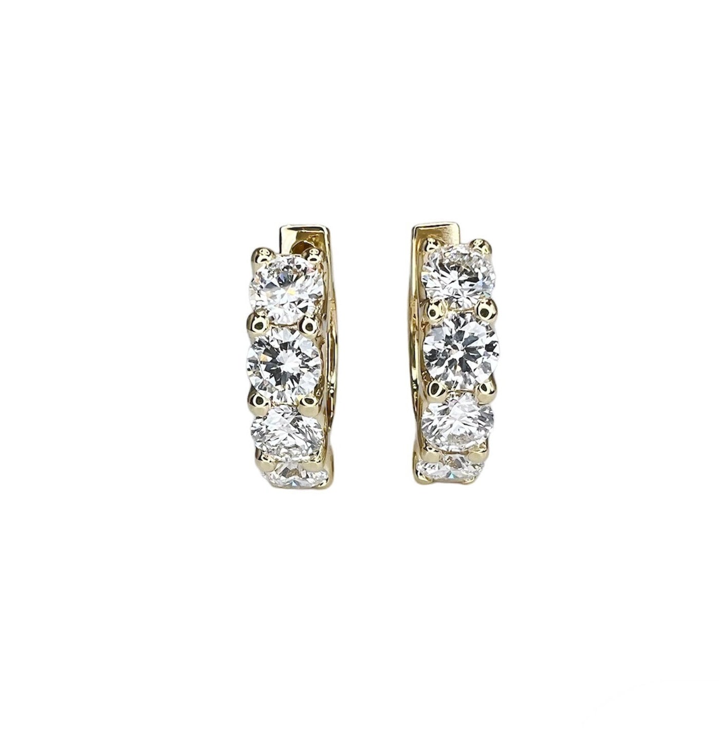 2.00 CTW Lab Grown Diamond Hoop Earrings , Diamond Hoop Earrings , 14k Gold Huggie Small Hoops Unisex Minimalist Everyday Earrings , #8350