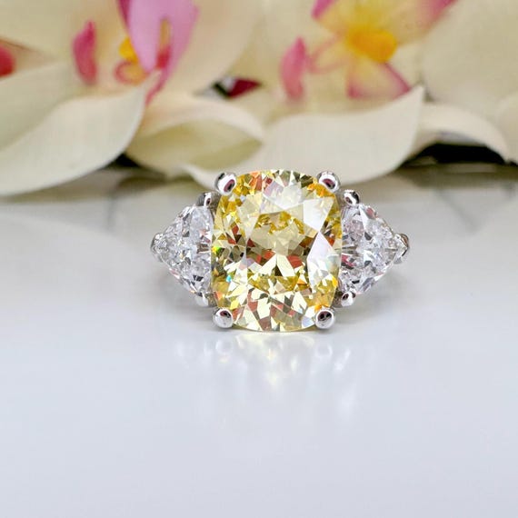 Etsy cushion cut engagement ring best sale