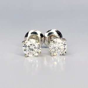 1.00ctw Lab grown diamond stud earrings 14k gold cvd diamond earrings, Lab created diamond studs, round diamond stud earrings unisex, #7439