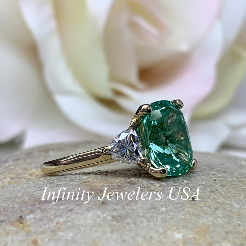 Elongated Cushion Cut Engagement Ring for Women 14K Solid Etsy