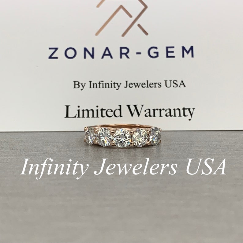 Half Eternity Moissanite Wedding Band 14k Gold Moissanite Etsy