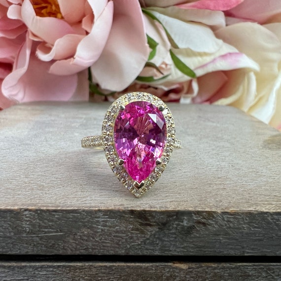 Etsy pink shop sapphire ring