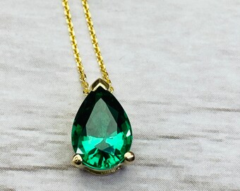 Lab Certified Natural Gemstone Original Emerald Panna Pendant - 7.25 Carat Lab Certified Gold Plated Gemstone Jewelry