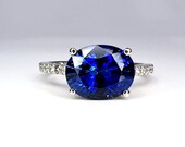 [韓国人気ジュエリー] nff Oval Point Ring Blue Amazon.com: Poshadime 6x4 MM Oval Shape Simulated Blue