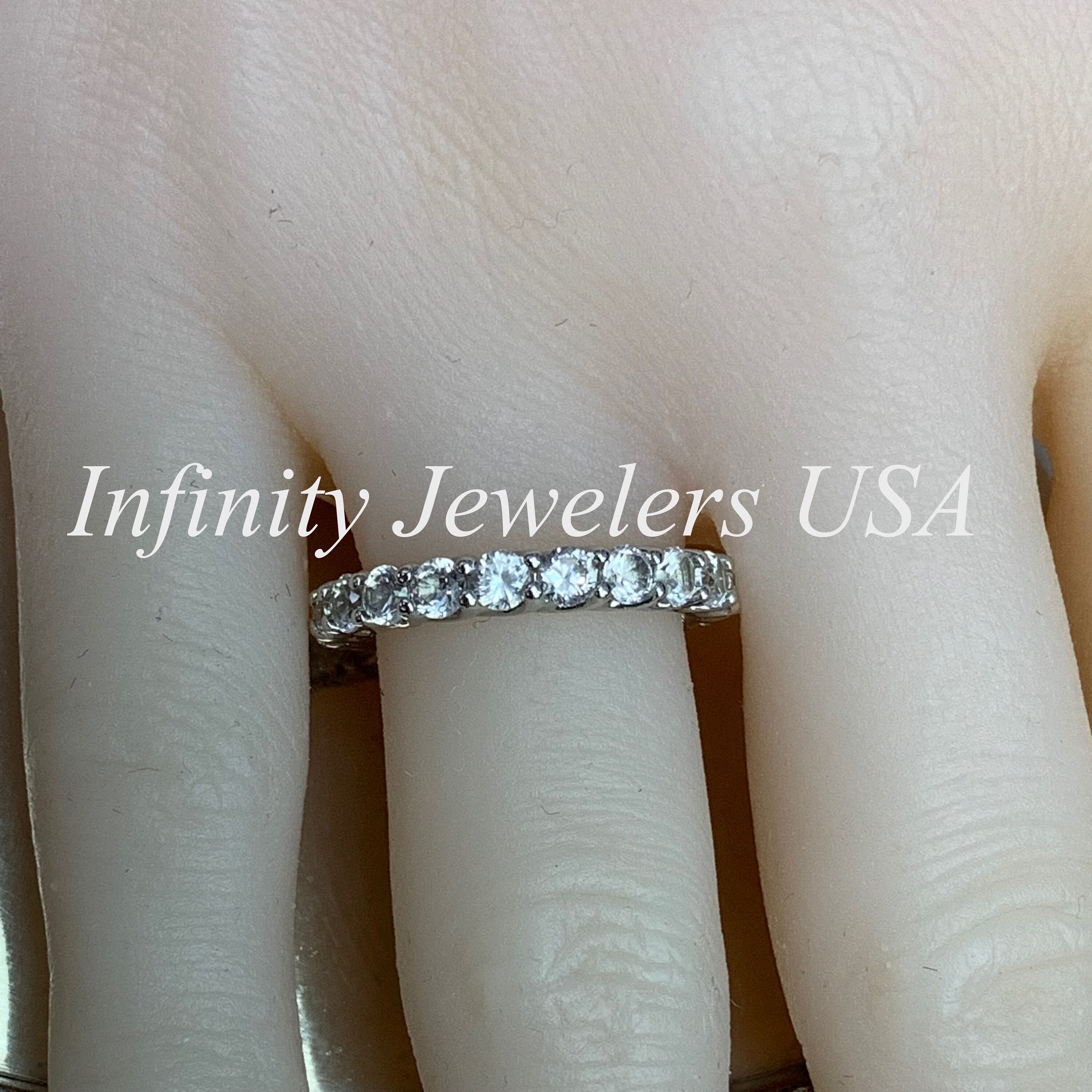 Moissanite Eternity Band Stackable Eternity Band Round Etsy