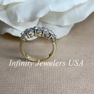 2.50ctw Moissanite Anniversary Band, Oval 5 Stone Band, Oval Moissanite Wedding Band, Everyday Ring, 14k Gold Wedding Ring,#4801 afbeelding 8