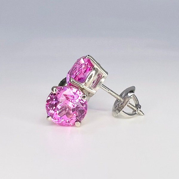 Pink Sapphire Earrings - Etsy