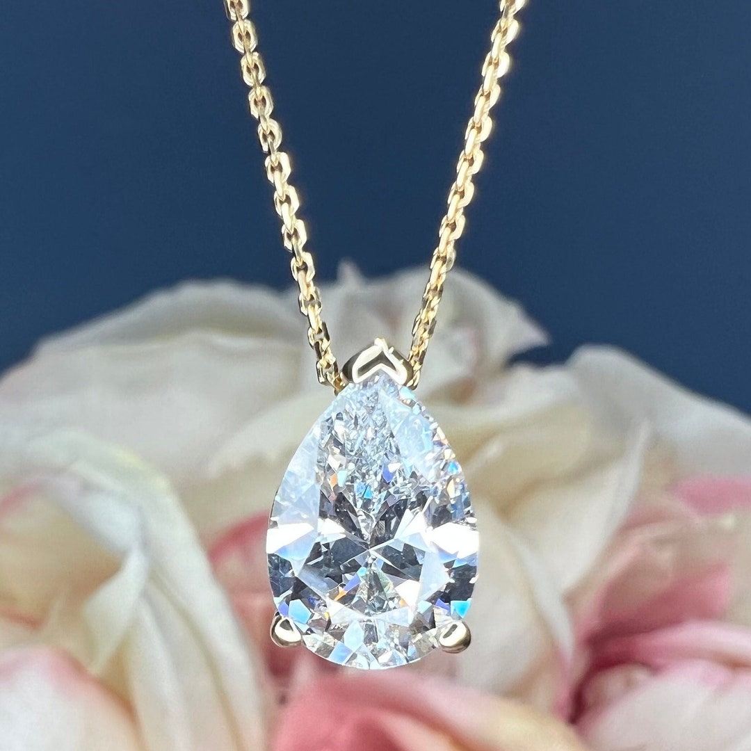 Pear Drop Solitaire Necklace – CZ by Kenneth Jay Lane