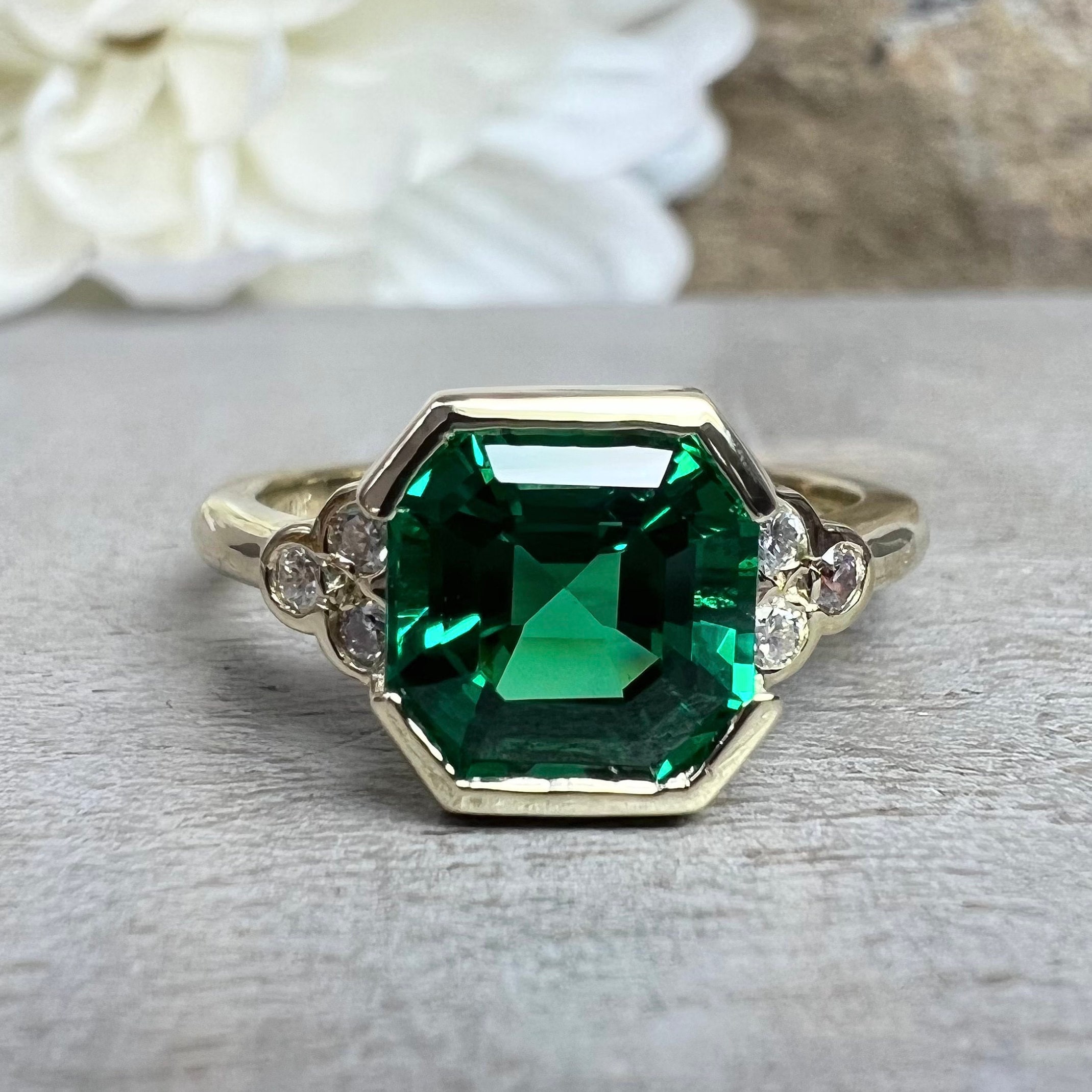 WUIHA Real 9K Gold Asscher Cut 4.01CT GRC Muzo Emerald Gem Engagement  Anniversary Ring for Women Gift Fine Jewelry Drop Shipping - AliExpress
