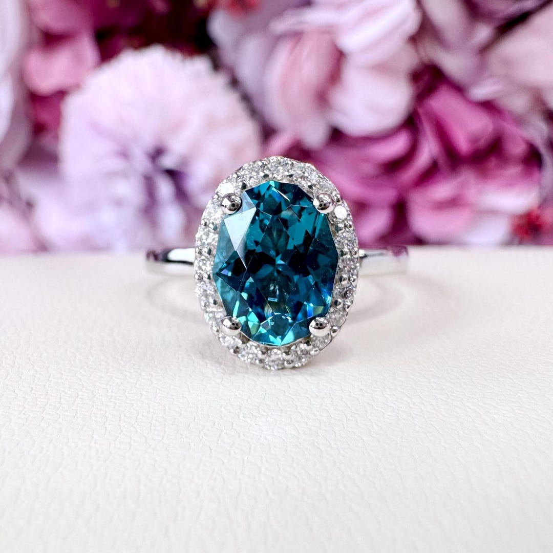 London Blue Ring Oval Cut London Blue Sapphire Lab Diamond Ring, London ...