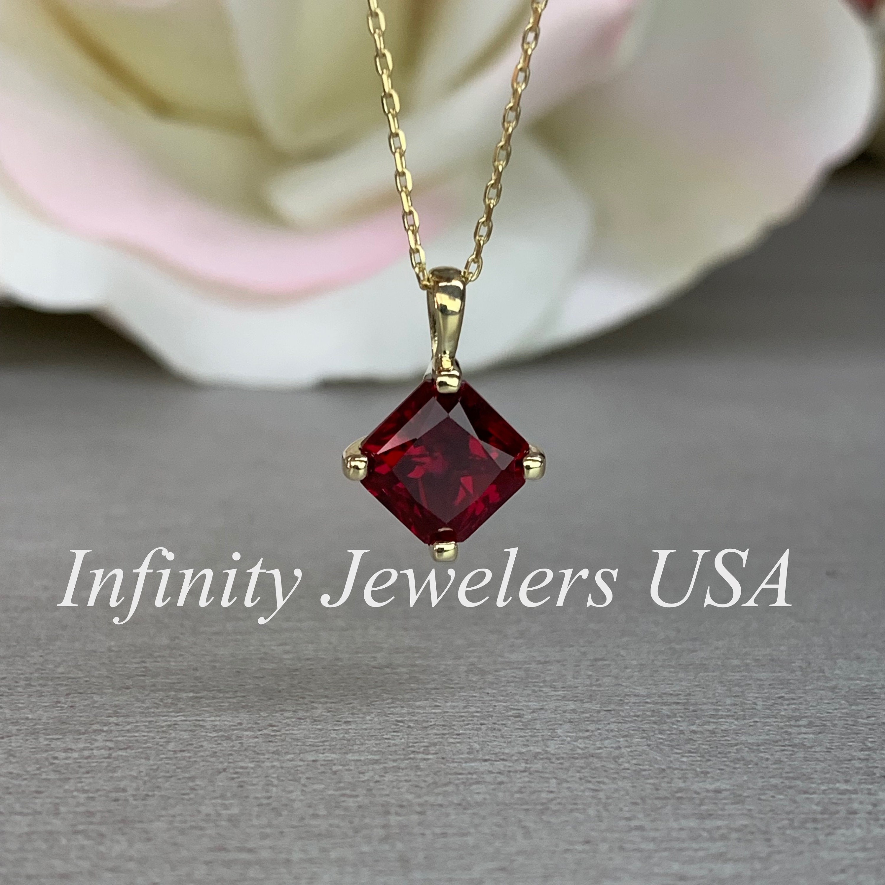 Radiant Cut Ladies Necklace / Bloody 