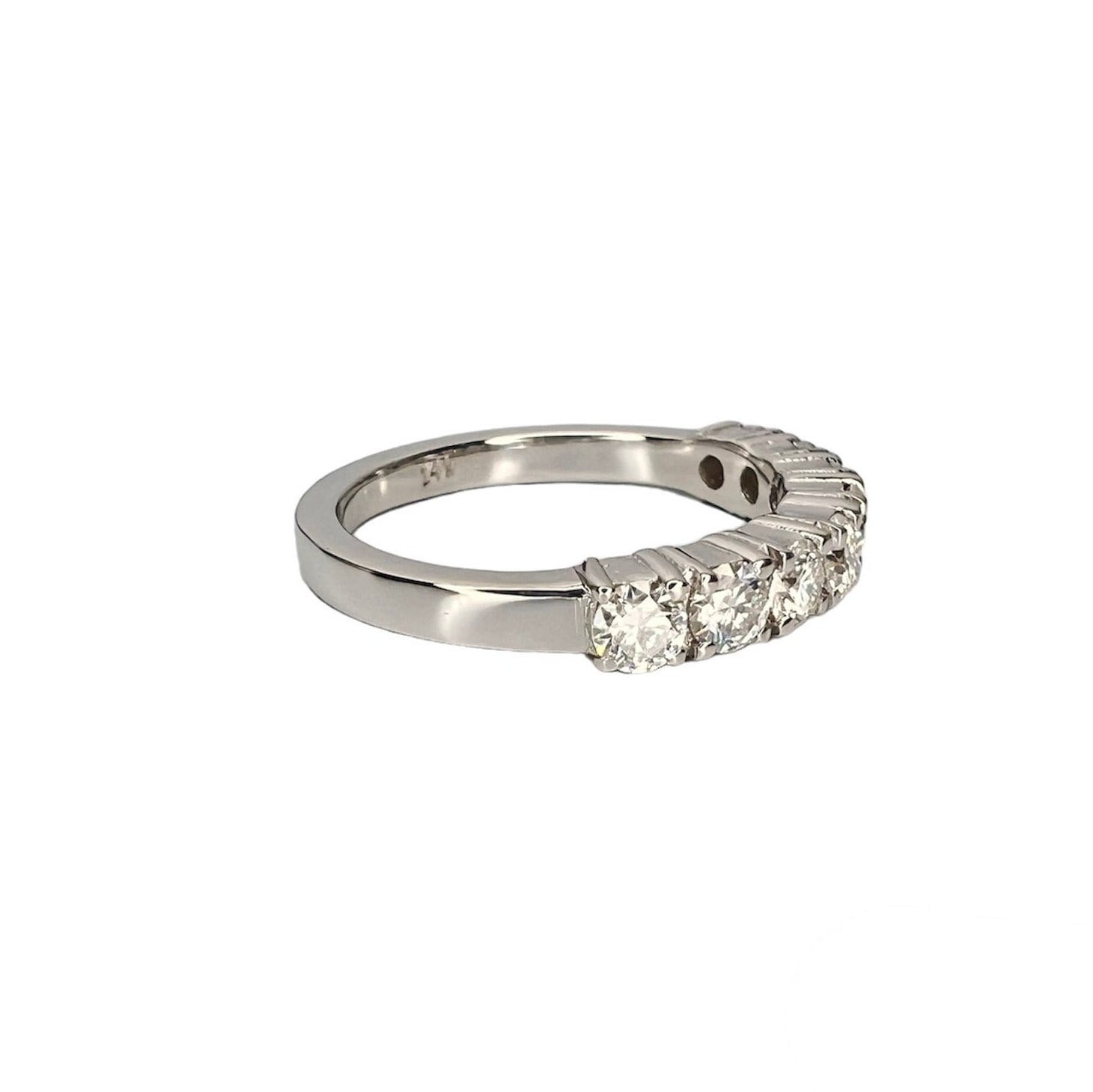 Round Cut Moissanite Half Eternity Matching Wedding Band 14K Solid Gold ...