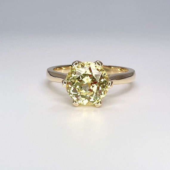 Art Deco Low Profile Platinum Yellow Sapphire & Diamond Filigree Engagement  Ring — Antique Jewelry Mall