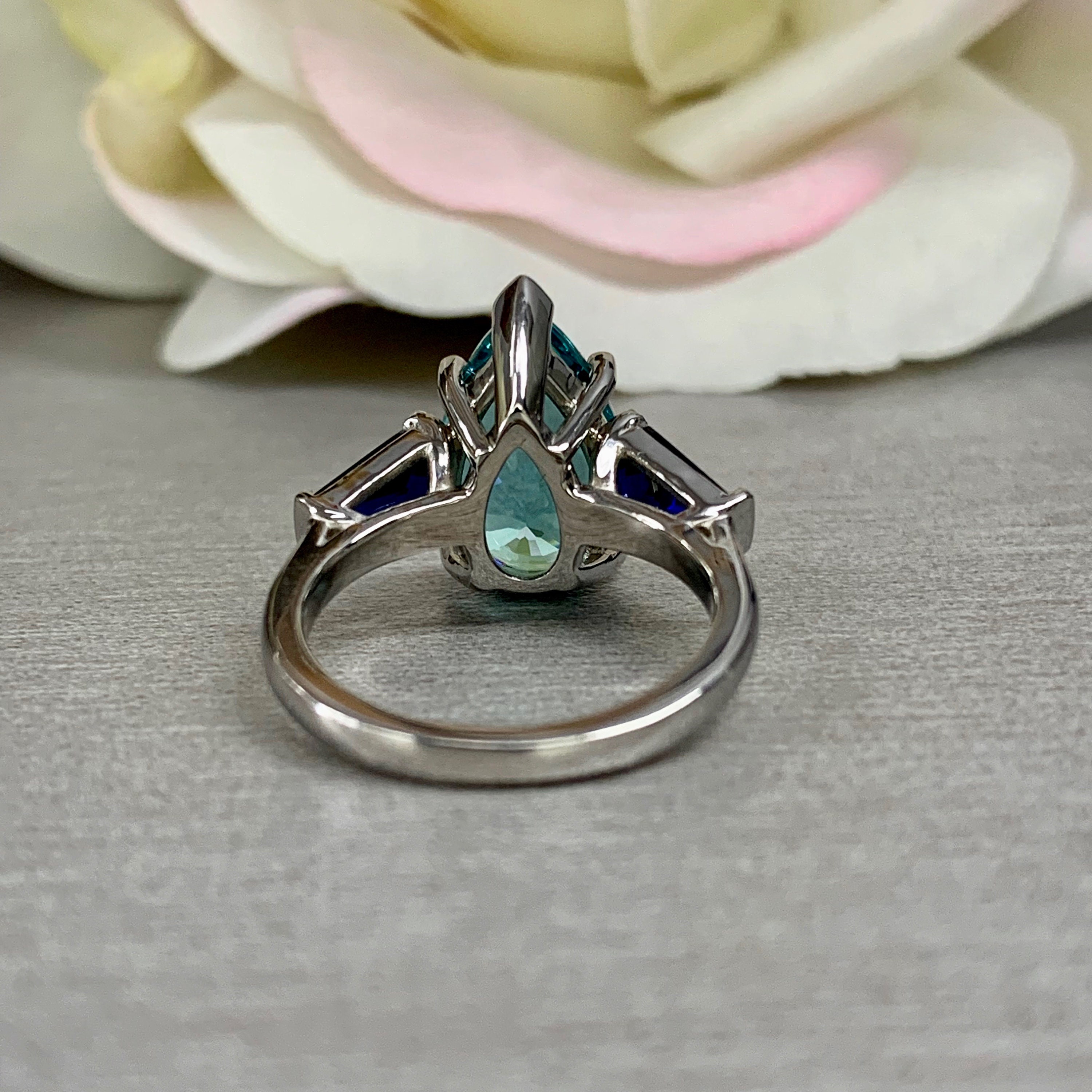 Paraiba Tourmaline Ring Pear Shape Paraiba Tourmaline Three | Etsy