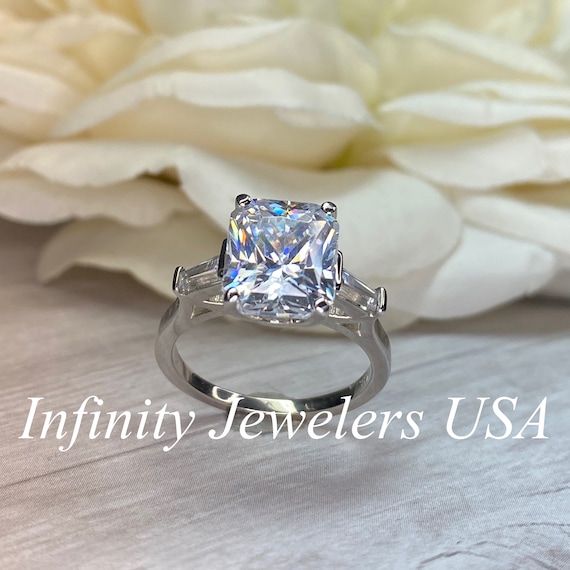 Radiant moissanite engagement ring sale