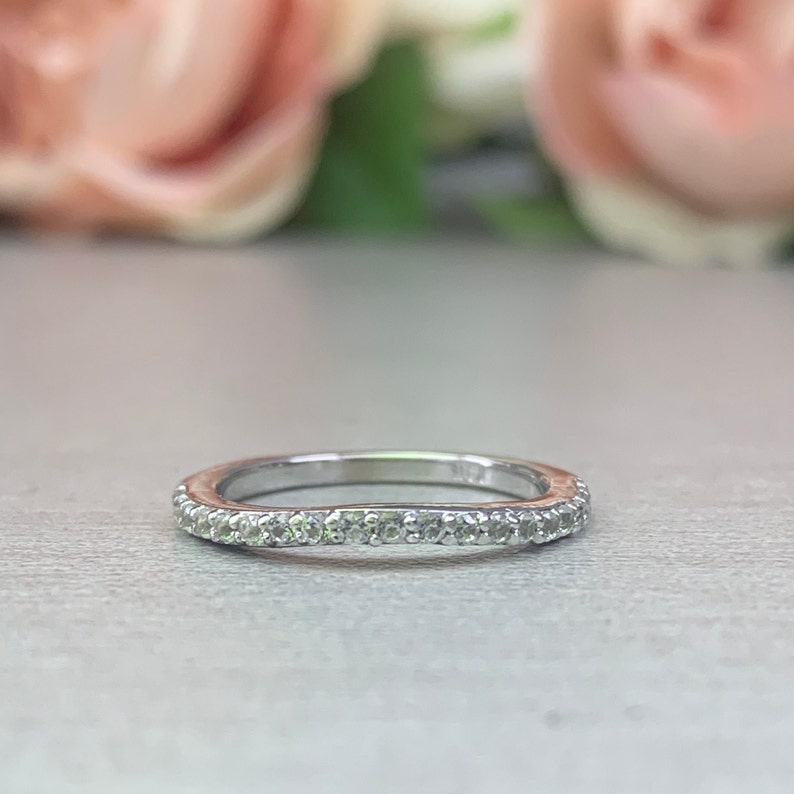 Diamond Curved Band, Stacking Curved Ring, Dainty Stacking Band ...
