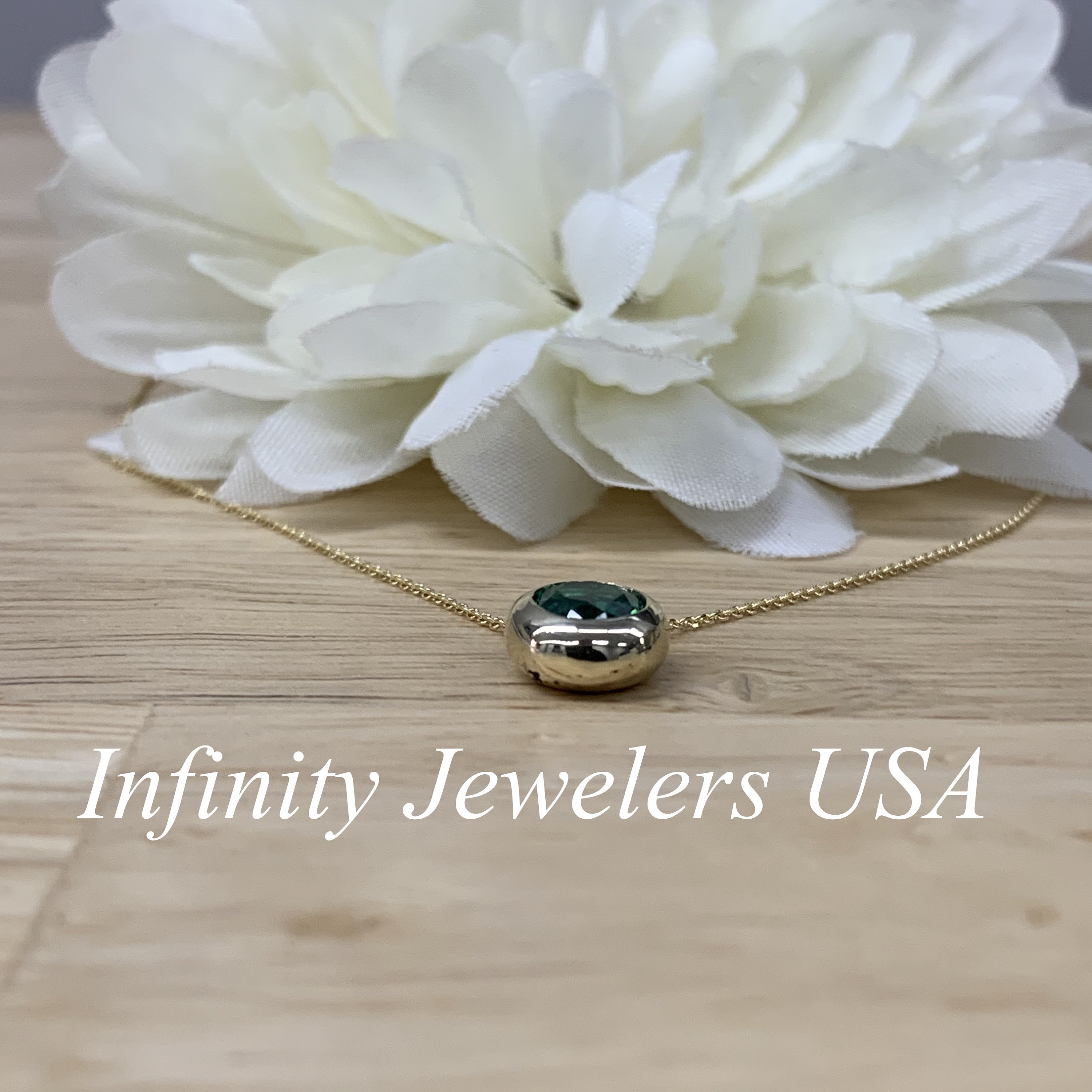 Vintage Pandy Genuine Emerald Pendant Gold Tone 18" Necklace  Lot A4-12 