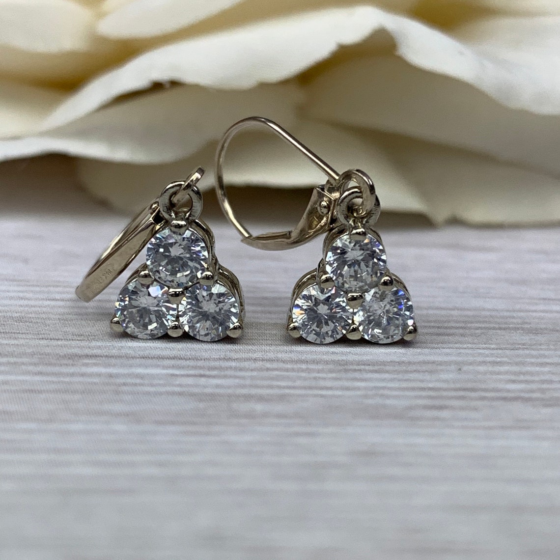 Moissanite Pearl Drop Earrings
