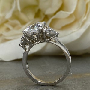 Moissanite Cushion Cut Engagement Ring Solitaire With - Etsy