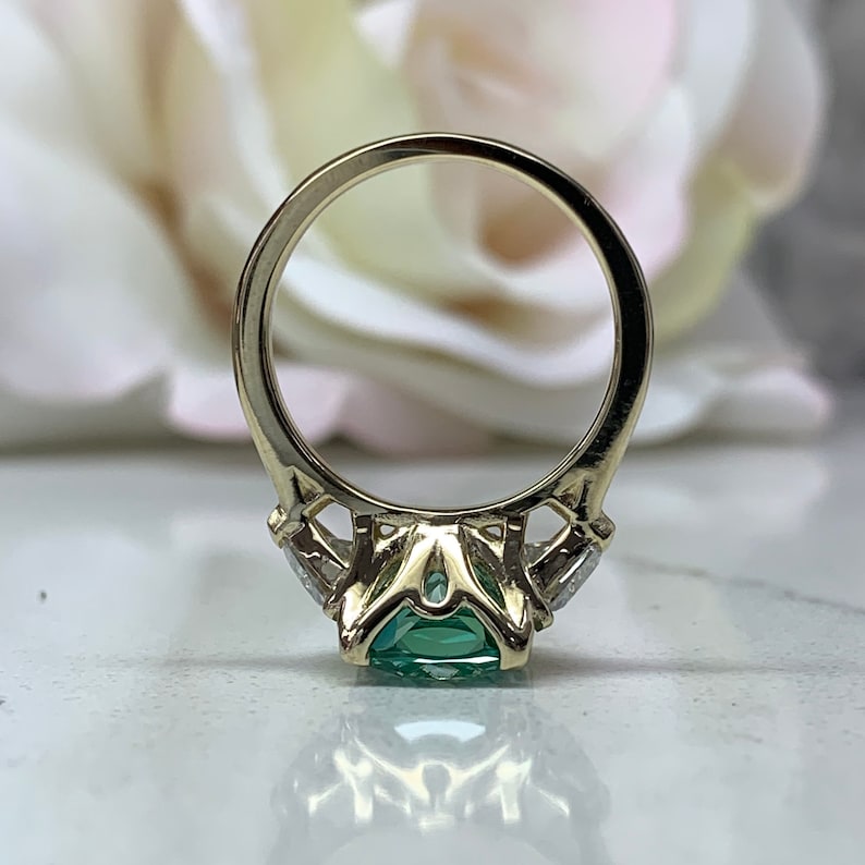 Elongated Cushion Cut Engagement Ring for Women 14K Solid Etsy