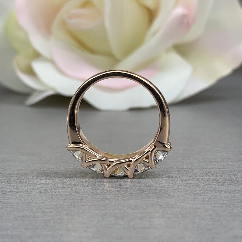 Half Eternity Moissanite Wedding Band 14k Gold Moissanite Etsy