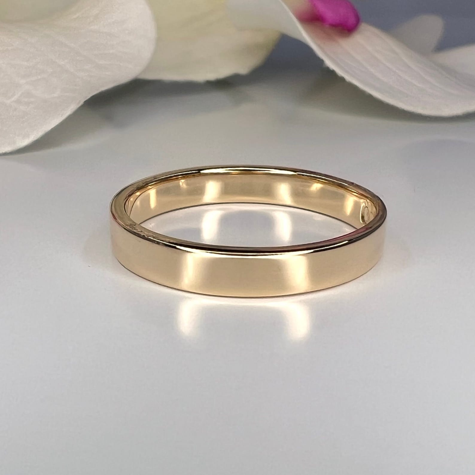 3mm Plain Gold Band 14k Solid Gold Ring, Thin Gold Band Stacking Gold 3mm Plain Gold Band 14k Solid Gold Ring, Thin Gold Band Stacking Gold