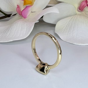 Triangle Gemstone Bezel Set Ring, Trillion Cut Ruby Engagement Ring for ...