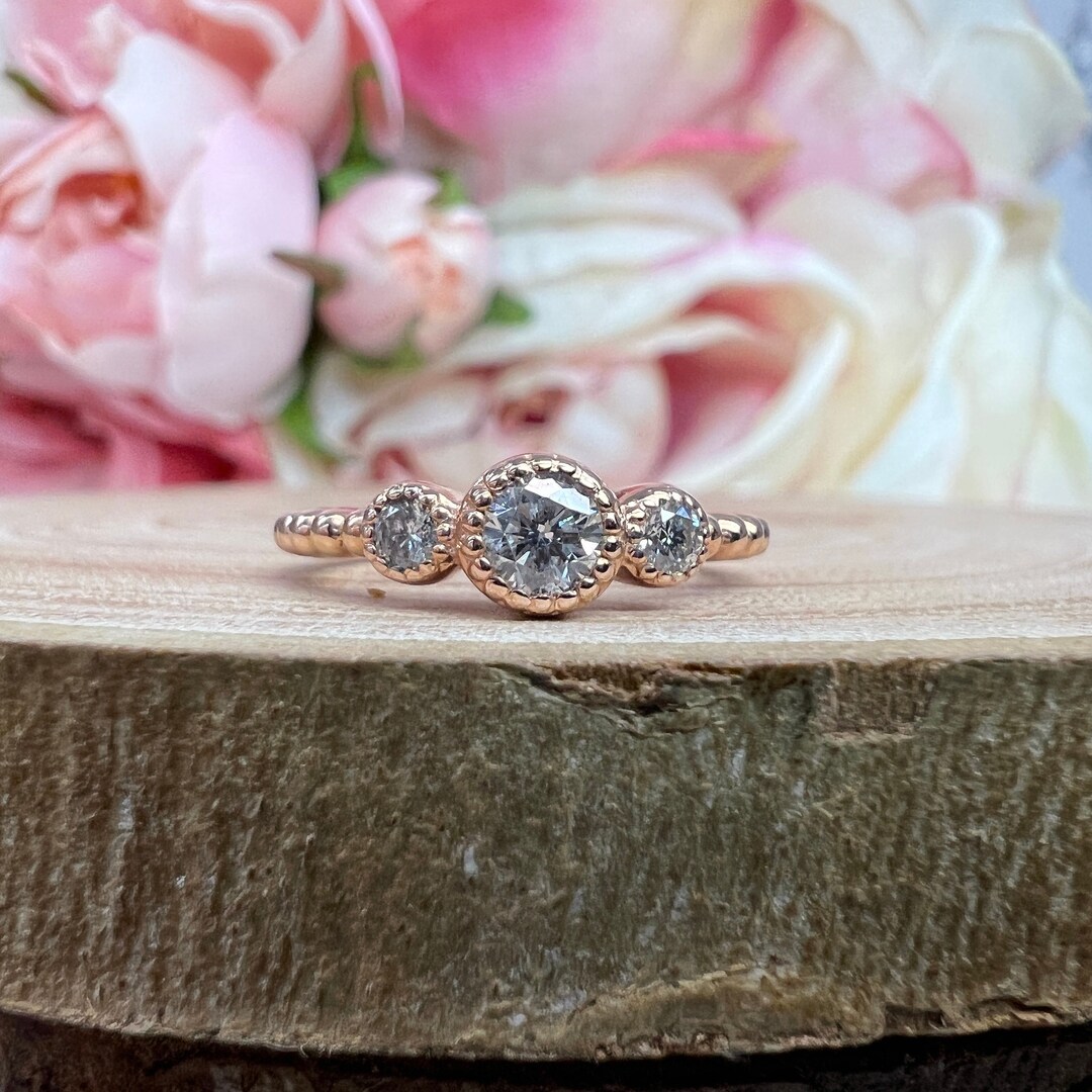 Stackable Diamond Ring 14K Stackable Diamond Wedding Ring Petite ...