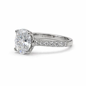 3.00ct Oval Moissanite Engagement Ring White Gold Moissanite Solitaire Engagement Rings Unique Moissanite Wedding Anniversary Rings #6594 Bild 2