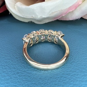 2.50ctw Moissanite Anniversary Band, Oval 5 Stone Band, Oval Moissanite Wedding Band, Everyday Ring, 14k Gold Wedding Ring,#4801 afbeelding 10