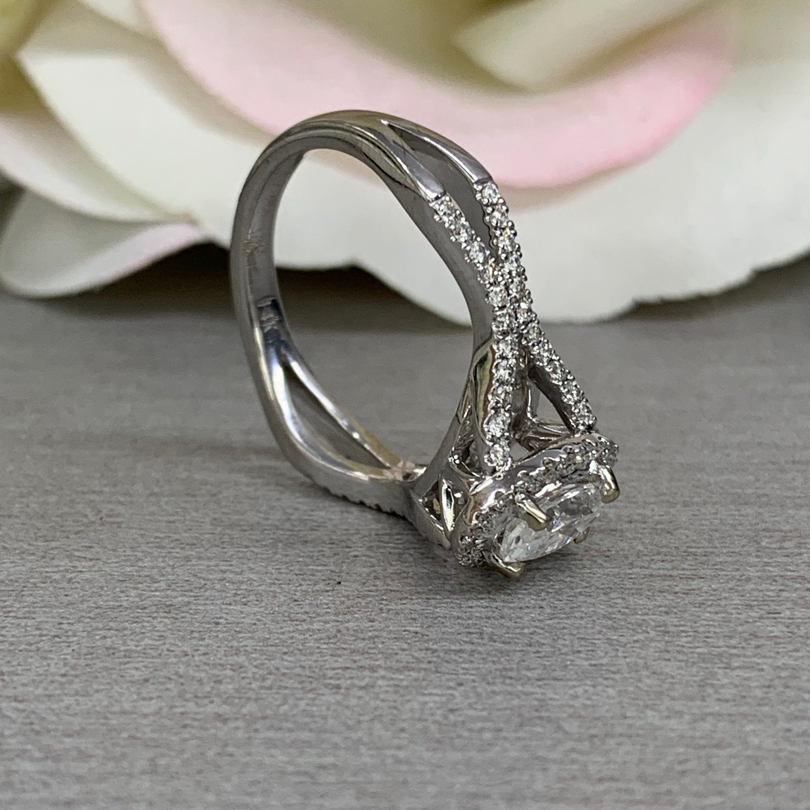 Oval Diamond Ring Gift for Her Bridal Bride to Be Promise Etsy