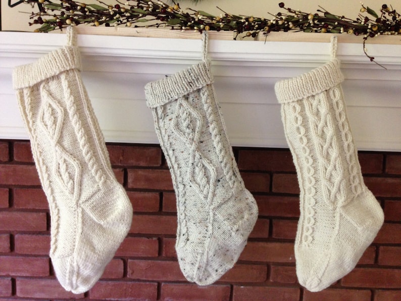 Cable Knit Stocking Pattern Fisherman Knit Christmas Stocking Etsy