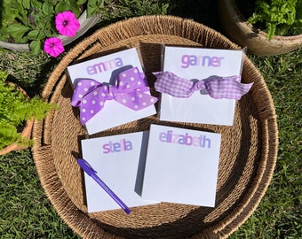 Personalized Notepad with name in purple. Perfect for list making, graduation gift, birthday gift, hostess gift or bridesmaid gift (N02)