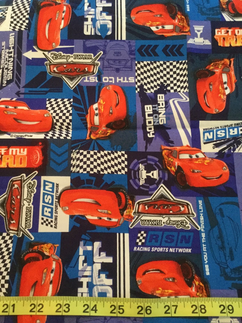 Disney Cars Fabric by the Yard - Etsy