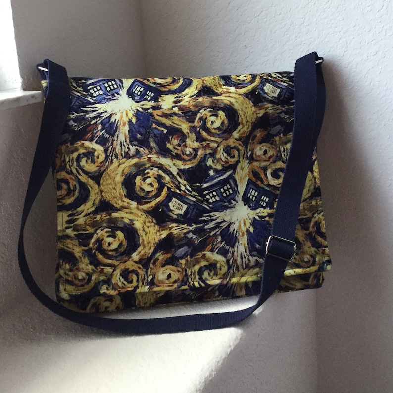 Custom Dr Made to Order; You pick the size and fabric Who Messenger Bag