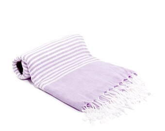 100% Bamboo Turkish Towel - Fouta - Peshtemal Towel - Lilac