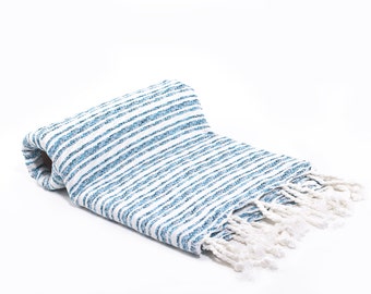 50/50 Cotton Bamboo Blend Peshtemal - Turkish Towel - Fouta - Turquoise