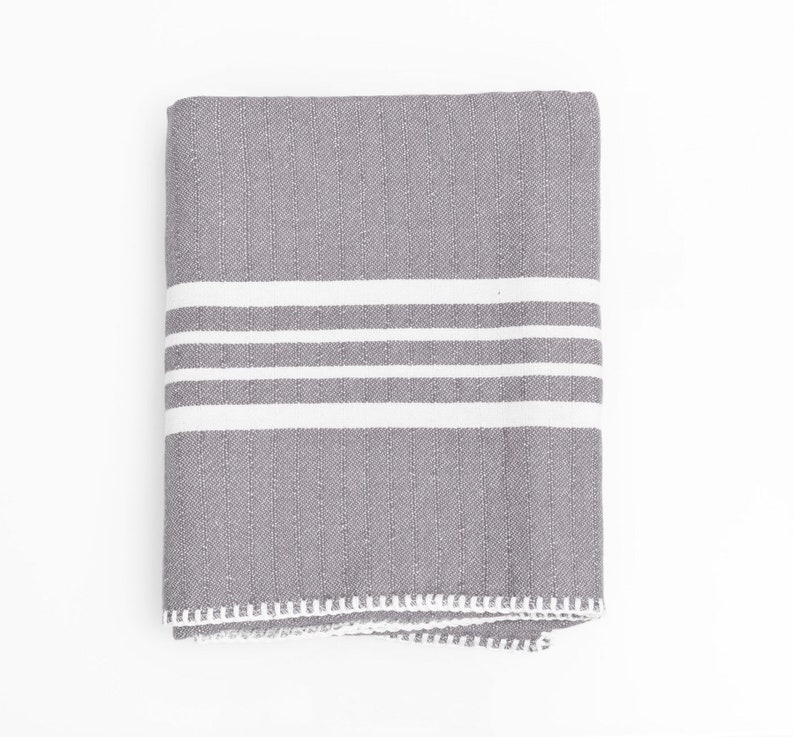 Cotton Turkish Towel without Fringe/ Peshtemal Without Tassle image 5