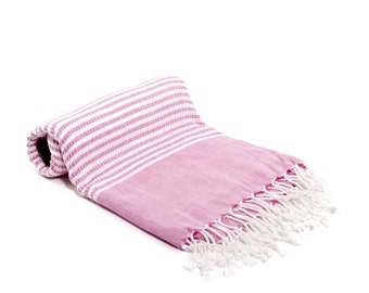 100% Bamboo Turkish Towel - Fouta - Peshtemal Towel - Pink