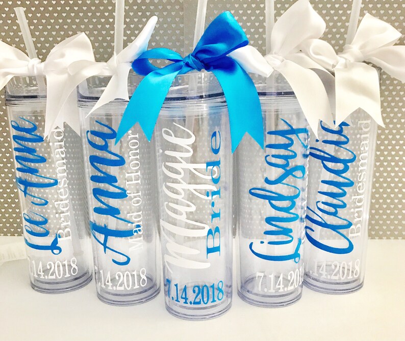 Personalized Tumbler Wedding Party Party Favors Bridesmaid Etsy