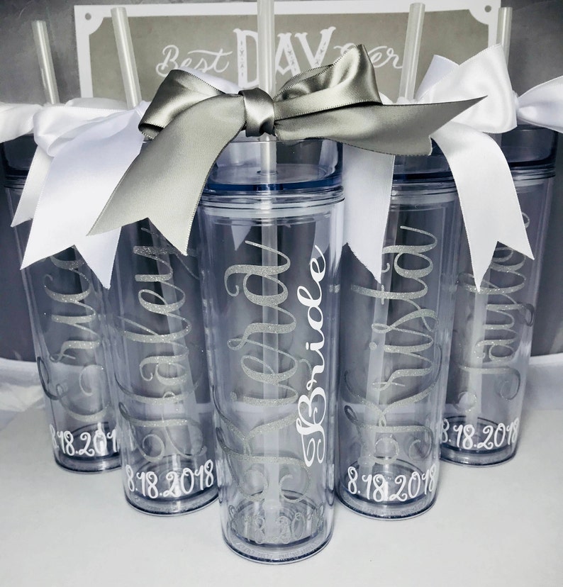 Personalized Tumbler Wedding Party Party Favors Bridesmaid Etsy