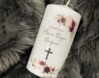 Personalized Baptism Candle, Girl Christening, Vela Para Bautizo, Communion, Reconciliation, Naming Day, Unity Custom Candle