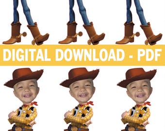 DIGITAL DOWNLOAD, Toy Story Custom Woody Face Photo, Birthday Party, Personalized, Digital file, Personal Use Only