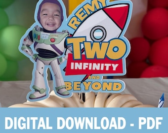 DIGITAL DOWNLOAD, Toy Story Custom Buzz Lightyear Face Photo Cake Topper, Birthday Party, Personalized, Digital file, Space Ranger