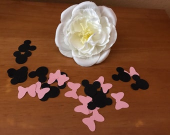 Minnie Mouse Cut-Outs 1 pulgada (Conjunto de 150 piezas) Confeti, dispersión de la mesa, Mickey Mouse, Minnie Mouse Party