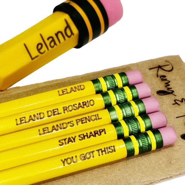 Personalized Pencils - Engraved Ticonderoga Pencils #2 Yellow, Single, 5, 10 or 12 pack, Back To School Supplies, Teacher Gift, Party Favor