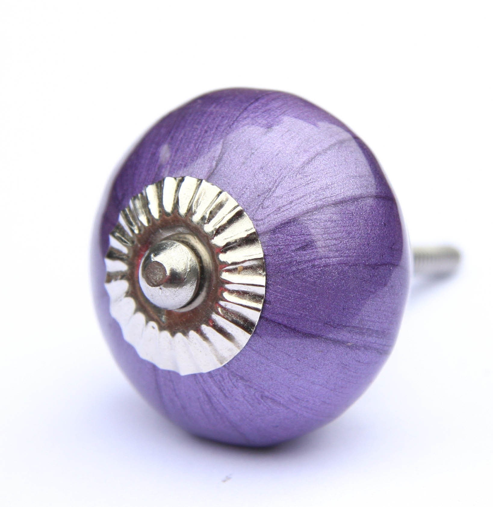 Perilla de gabinete de cerámica púrpura metálica | Etsy